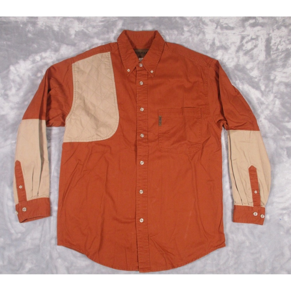 Magellan Hunting Shooting Shirt Long Sleeve Button Front Padded Shoulder Men's M